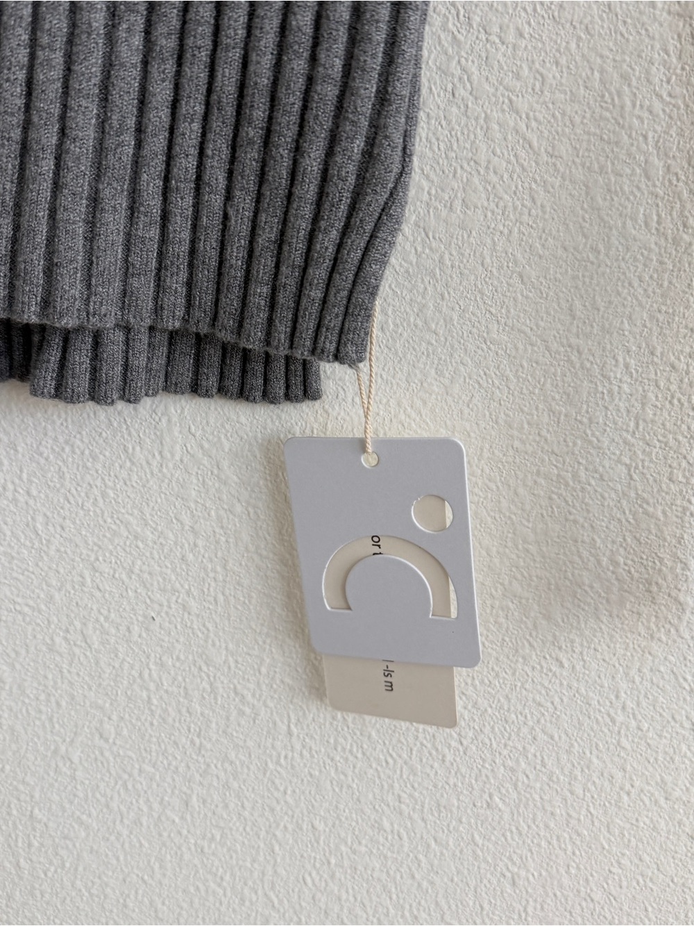 Commense Gray Ribbed Wrap-Front Sweater - Picture 3 of 7